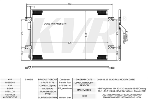 FREIGHTLINER,2008-16 CONDENSER