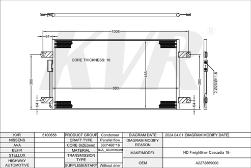 FREIGHTLINER,2018- CONDENSER