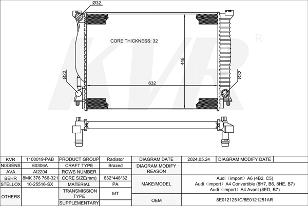 AUDI SALOON,1997-2005 ASN RADIATOR